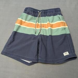 Katin Volly Swim Trunks Mesh Lined Men's Sz Medium Blue Striped 6" Inseam